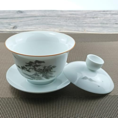 Jingdezhen Porcelain Gaiwan with Scenery Design