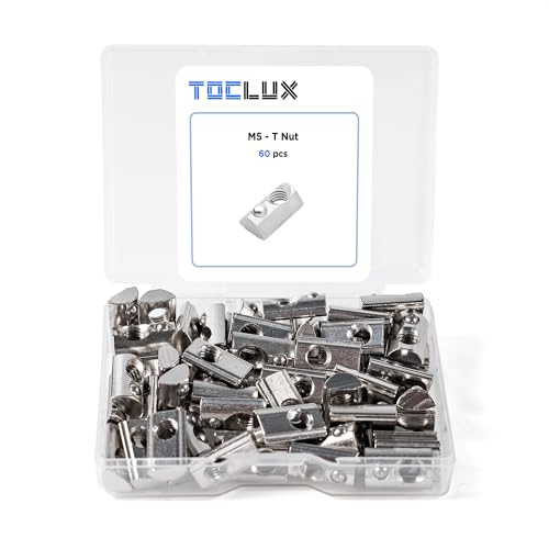 60 écrous T M5 2020 série acier carbone rainure 6 mm