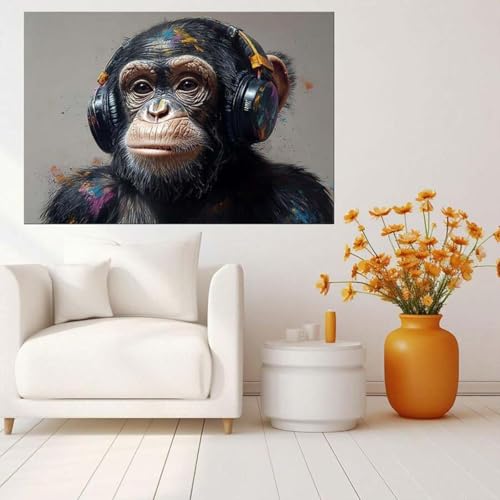 Impression toile singe graffiti pour sublimer mur vide