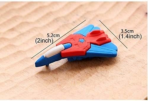 Image of AK Store (Pack of 4) 3D Cute Cartoon Shape Rubber Pencil Erasers, School Stationery for Kids, Boys Girls, Birthday Return Gifts (Fighter Planes)