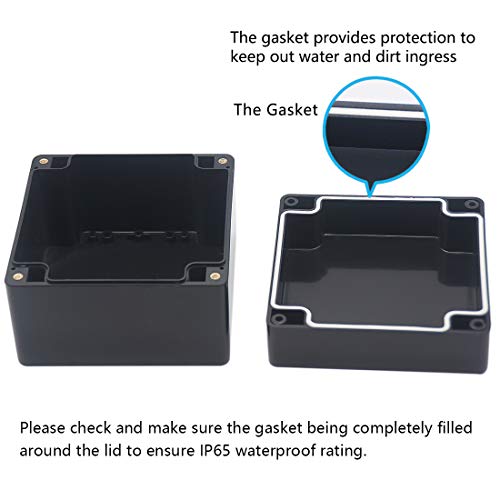 Project Box, Zulkit Junction Box Ip65 Waterproof Abs Plastic Electrical Boxes Electronic Enclosure Black 4.7 X 4.7 X 3.5 Inch(120 X 120 X 90 Mm)(Pack Of 1) #TOP3