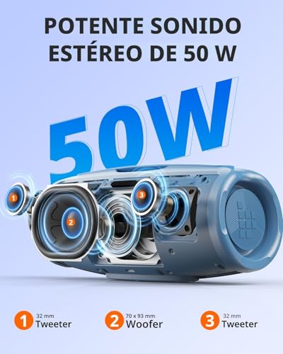 Miniatura 2 de Tronsmart Mirtune S100 Altavoz Bluetooth 50w, Altavoz Portátil Potente, Resistente Al Agua Ipx7, Retractable Handle, 20h De Reproducción, Sonido Estéreo, Aux Y Powerbank, Speaker Con Eq Para Exterior