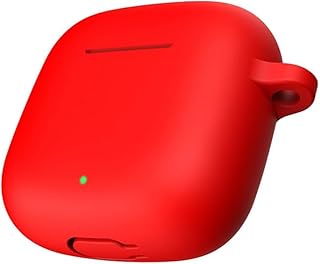 جراب مضاد للصدمات لسماعات هواوي فري بادز SE 2 سيليكون ناعم مع مشبك على شكل حرف D حافظة واقية احمر