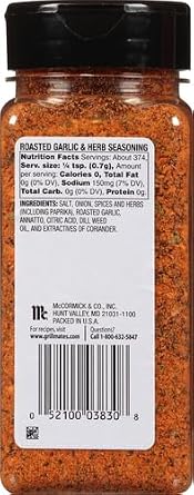 McCormick Grill Mates Roasted Garlic & Herb Seasoning, 9.25 oz (Pack of 2)