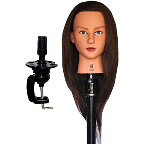 HairZtar Human Hair 18 - 20 " Mannequin Head Hairdresser Training Head Manikin Cosmetology Head (CORA+C (18")) Cover