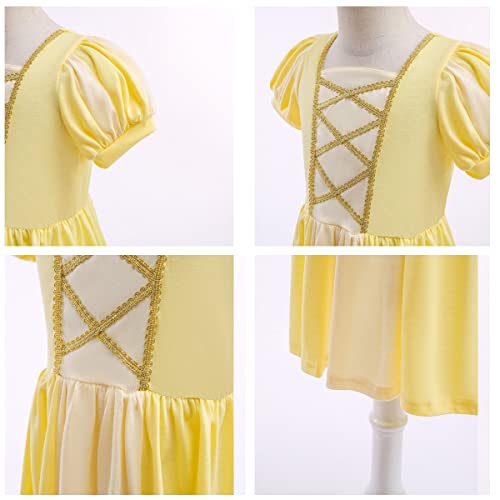 Rexreii Girls Belle Halloween Costume Carnival Cosplay Cotton Dress Xmas Birthday Party Pageant Ball Gown W/Accessories 4-5T #TOP3