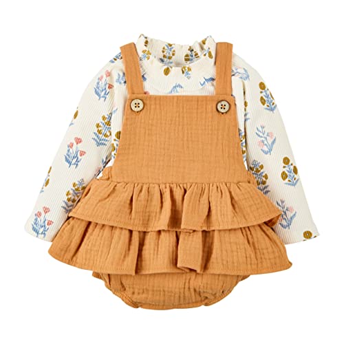 Mud Pie Baby Girls Casual Outfit Sets, Orange, 6-9 Months US