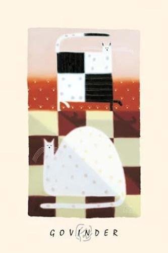 Nazran Govinder - Two Cats Art Print NO LONGER IN PRINT - LAST ONE!!