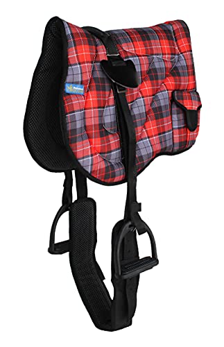 CHALLENGER Horse Neoprene Padded Anti-Slip Bareback Saddle Pad Red Plaid 39TS04RD