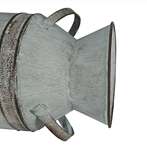 Eastdall Vaso Rústico Estilo Vintage,Vaso de ferro galvanizado com corda estilo vintage rústico para