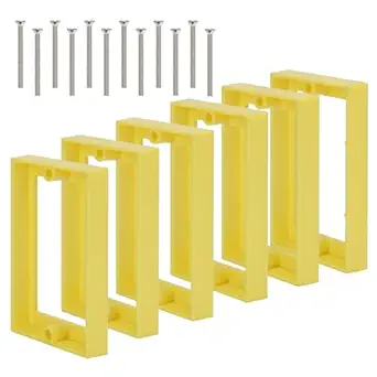 1/2Inch Single Gang Receptacle Outlet Box Extenders,Include 12Screws (6-32 x 1.25),Electrical Outlet Extender for Electrical Outlet Box and Electrical Outlet Switches, Yellow (Pack of 6)