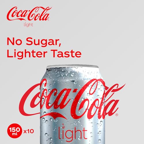 COCA-COLA Light, Carbonated Soft Drink, Can 150ml, pack of 10