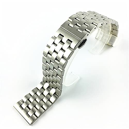 Watch Strap Solid Stainless Steel Flat Interface Watch Band Men's And Women's Metal Matte Butterfly Buckle Wrist Band Bracelet Belt 18mm19mm20mm21mm22mm24mm26mm - Main Image