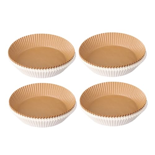 Cabilock 50個 エアフライヤー専用 使い捨て 丸型ベーキングペーパーライナー 耐油耐熱 クッキングトレイ対応 食品保存に