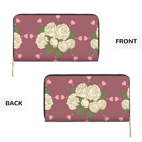 Cartera de mano moderna rosa blanca con compartimentos organizadores 2