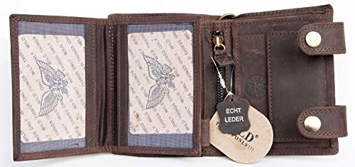 FLW-Wild Strong Genuine Leather Biker's Wallet with a Skull with Chain - RFID4
