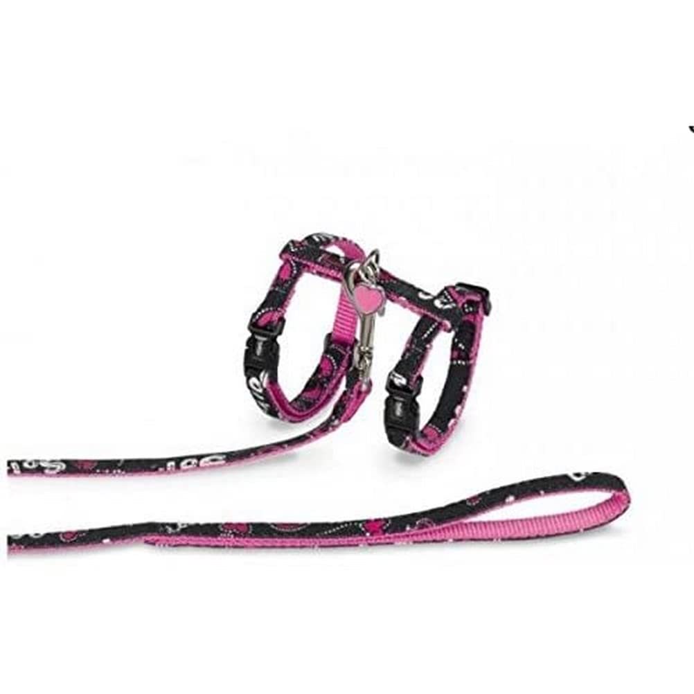 Nobby Love Collar/Leash Cat Set, Black