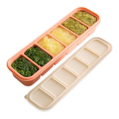 AGUARD MOMOBIN Silicone Food Freezer Tray, Made in Korea, Meal Prep, Freeze Food Storage Cubes Trays with Lids for Purees, Soups, Solid Food Fruit Vegitable Brastmilk, Easy and Safe Design Cover