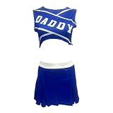 TAIKMD Women's Daddy Printed Cheer Leader Uniform Dress Suit Party Sleeveless Crop Top Costume Set C