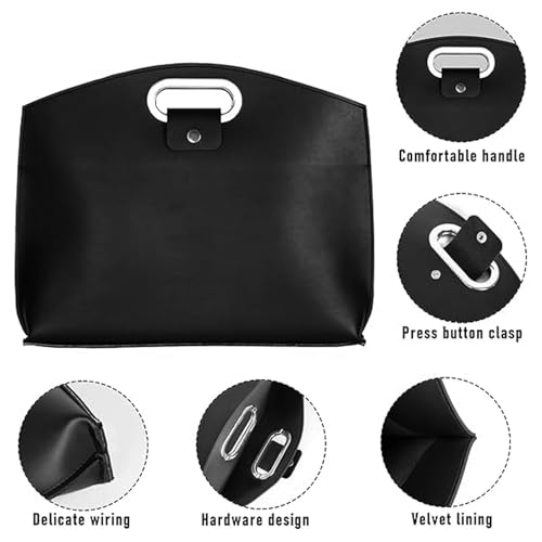 Bolsa para ordenador portátil multibolsillos y resistente de piel sintética para viaje 4
