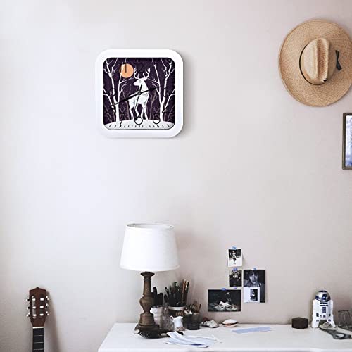 Pendule Murale Silencieuse Elan Blanc Moderne 26x26cm - 7