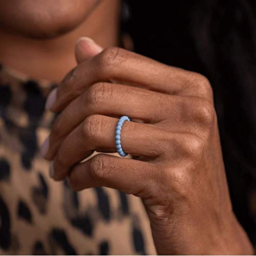 Enso Rings Stackable Beaded Silicone Wedding Ring – Hypoallergenic Unisex Stackable Wedding Band – Comfortable Minimalist Band – 2.5Mm Wide, 8Mm Thick (White, Size 7) #TOP4