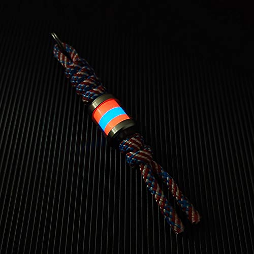 Rovyvon Ti Firefly Edc Titanium Bead, Paracord Bead For Keychain, Edc Knife, Flashlight(Orange-Blue-Orange) #TOP1