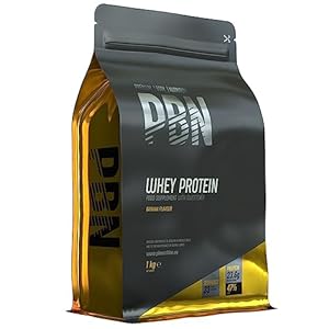 Premium Body Nutrition – Proteína de suero de leche en polvo, 1 kg (Paquete de 1), sabor Plátano, sabor optimizado