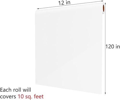 Miniatura 7 de Decotalk Papel tapiz blanco sólido para pegar y despegar para paredes, papel tapiz autoadhesivo de 12 x 120 pulgadas de grosor, papel de contacto