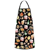 MYSOMY Delantal de cocina coreano, regalo de comida coreana, delantal de ramen coreano, regalo para amantes de Kimchi, Comida coreana AP UK2, 49cm x 68cm