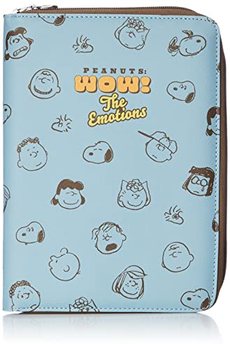 [スヌーピー] ポーチ タブレットケース 8インチ iPadmini 合皮 PUレザー 合成皮革 多収納 薄型 仕分け 2ルーム 3ポケット ファスナー レディース 大人 チャーリーブラウン ウッドストック マルチ 小物入れ タブレット収納 iPad mini フェイクレザー snoopy0212 ブルー(SPZ-2352)