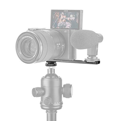 Chromlives 1376- Cold Shoe Bracket Extension Bar, Hot Shoe Extension, Microphone Mount With 1/4'' Tripod Screw Compatible With Mirrorless Camera Vlogging Sony A6400 6300 6500 6000 Zhiyun 4 Dji Osmo Pocket thumb #1