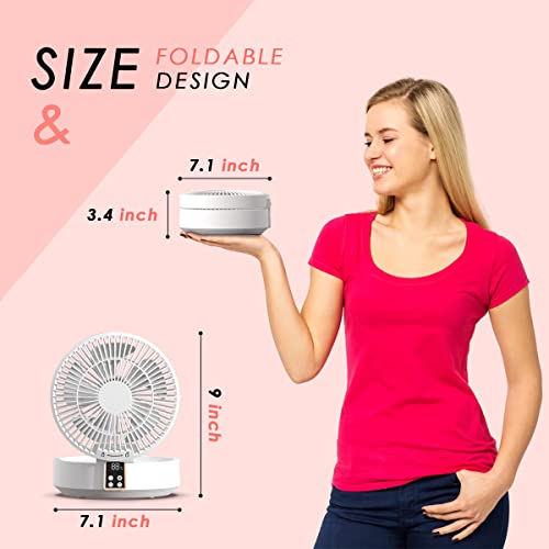 Xsmner Fan For Bedroom, Ultra Quiet Small Desk Fan With Hd Digital Display, Oscillating Fan With Reomte, Portable Night Light Wall Mount Fan 3 Speeds, Office Fan 120° Rotate Usb Rechargeable #TOP3