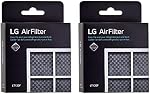LG OEM Refrigerator Air Filter Replacement (2 Pack) - Compatible with LG LT120F, Kenmore Elite 46-9918, ADQ73214402, ADQ73214403, ADQ73214404, ADQ73334008
