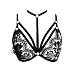 BeautyVan Triangle Bra, Sexy Floral Sexy Women Floral Lace Bralette Bustier Crop Top Sheer Triangle Bra Shirt Vest (L, Black)
