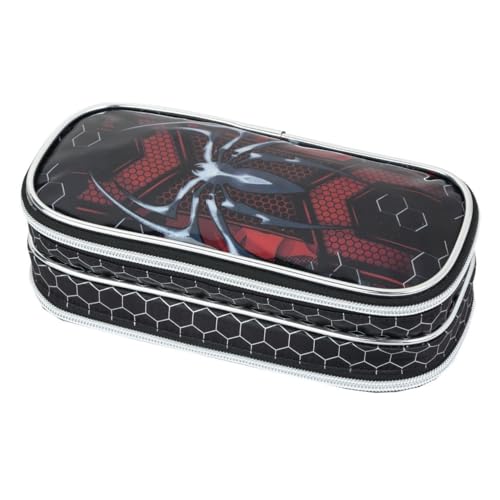 Estojo Escolar Infantil C/Compartimento e Zíper P/Meninos, Estampa de Personagem (Estojo Silver Spid