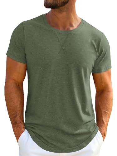 Image of UNCLECAT Mens Short Sleeve T-Shirts Crew Neck Casual Shirt Summer Classic Basic Lightweight Fashion Tees