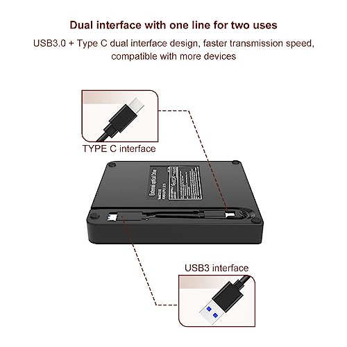 Unidad DVD externa USB 3.0 Type C portátil universal miniatura 3