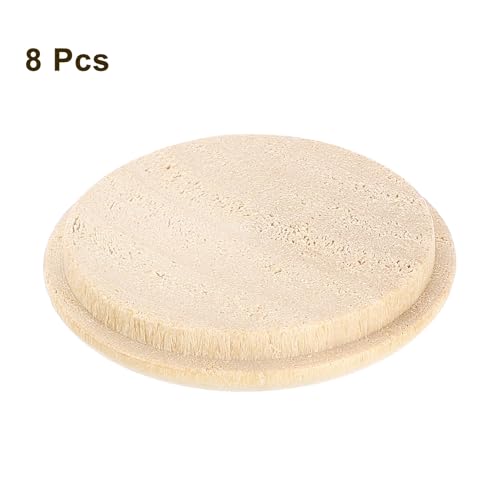 Image of uxcell 8Pcs Wood Button Plugs, 35mm /1.38 inch Hardwood Screw Hole Plug Mushroom Wooden Caps Buttons Wood Plug for Furniture Woodworking Craft Decor (40mm x 35mm)