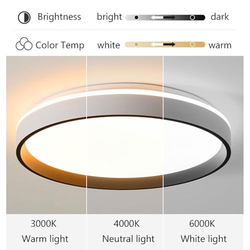 Plafonnier LED moderne rond 50 cm blanc dimmable avec télécommande - 5