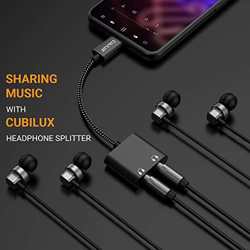 Image of USB C Audio Splitter for 2 Headphones with 96KHz /24-bit DAC, Type C to Dual Earphones Aux Splitter for Samsung S25 /S24 /S23 /S22 /S21 /S20 Ultra, Tab S10 /S9 /S8 /S7 /S6, Z Fold 6 /5 /4 /3 /2, Z Flip 6 /5 /4 /3 /2