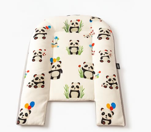 Baby Play Mat – Soft, Portable Infant Floor Seat for Supervised Play, Tummy Time & Bonding – Organic Cotton, Machine Washable, Panda Design