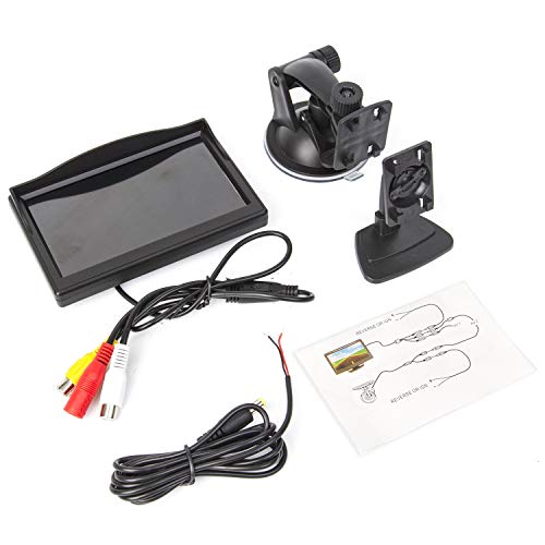 Image of 5 Inch TFT LCD Car Color Rear View Monitor Screen for Parking Rear View Backup Camera with 2 Optional Bracket(Suckers Mount and Normal Adhesive Stand)