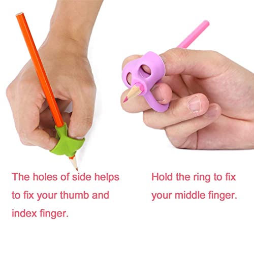 Image of NKK Export Two-Finger Silicone Pencil Grips for Kids Handwriting Pencil Holder for Children Preschoolers Writing Training Grip - 3 Pcs