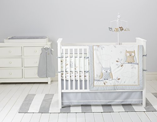 Cuddletime Starry Night Owls 6 Piece Bedding Collection, Gray