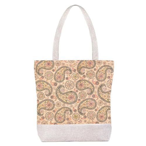 DeCarbonize Sac à main en liège pour femme - Grand sac à bandoulière durable en cuir végétalien - Sac fourre-tout - Sac de plage, marron