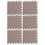 Wakauto 6 Stück Puzzle Übungsmatte Bodenmatte Eva Schaum Fliesen Ineinandergreifende Schaumstoffpolsterung für Heimtrainer Kinder Spielen Kaffee