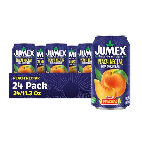 Image of Jumex Peach Juice Nectar - Peach Nectar Made with Fresh Fruit Puree - Fruit Juice Concentrate for Smoothie Mix, Cocktail Mixers & Kids Drinks & Beverages - 11.3oz, 24 Pack Canned Drinks