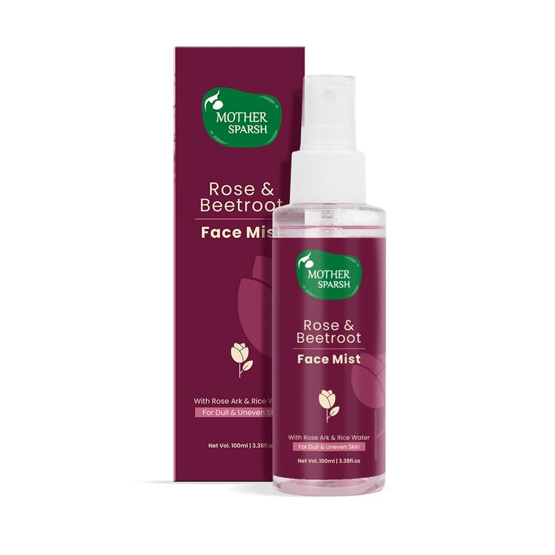 Mother Sparsh Rose & Beetroot Face Mist | Refreshing & Hydrating Face Toner | Pore Tightening Formula |Lightweight & Non Sticky- 100ml