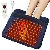 manta electrica para pies Uso Cómodo: Principalmente hecho de vellón de coral de alta calidad, dos capas de calefacción, que pueden proporcionar una mejor calidez y comodidad; El fondo tiene un diseño inferior no deslizante, que se puede usar en el piso con confianza. Regalos perfectos para mujeres, hombres, el día de las madres, el día del padre, Navidad.